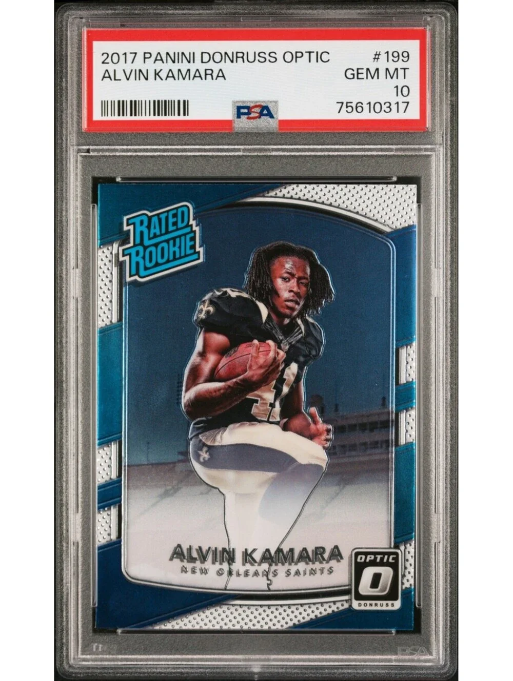2017 Panini Donruss Optic Alvin Kamara #199-PSA 10-Gem Mint